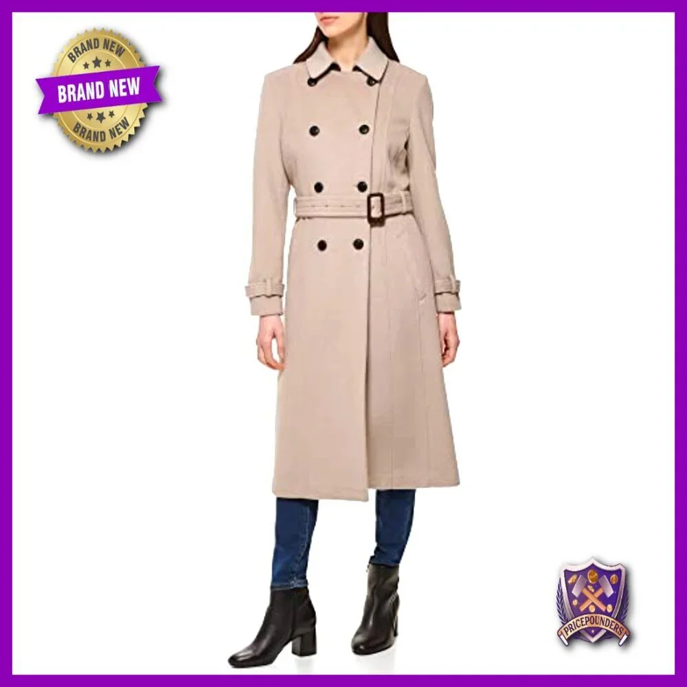 Wool Flared Trench Coat Classic Chic Elegant Winter Outerwear Tailored Fit